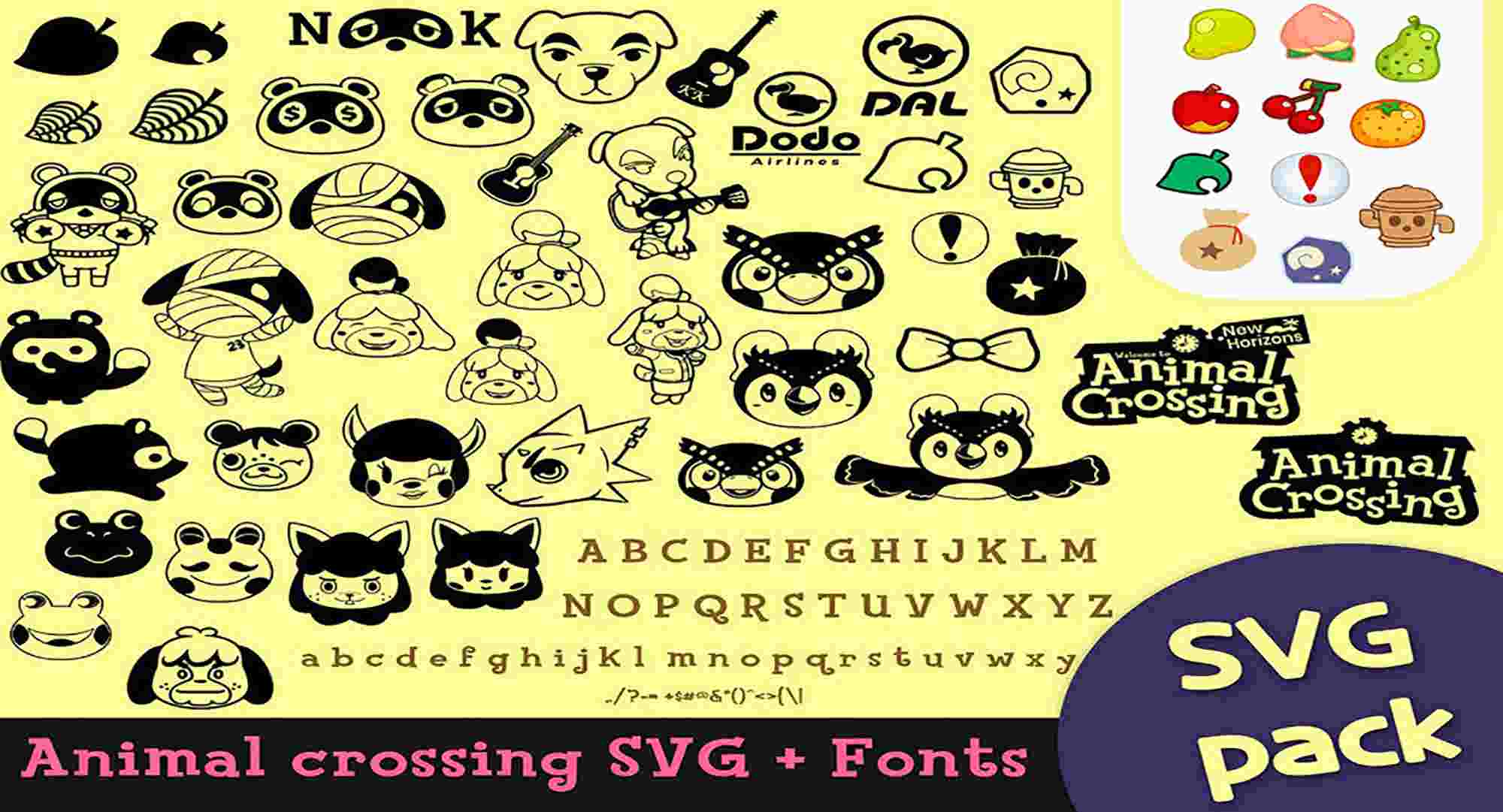 Download Animal Crossing SVG Megapack | Animal Crossing Clipart SVG