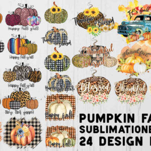 Fall Pumpkin Sublimation Clipart Bundle For Halloween, Sublimation Pumpkin, Sublimation Happy Fall