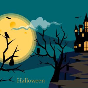Halloween Haunted House Background Bundle