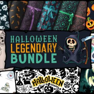 Halloween Legendary Bundle, Decorative Vector Skulls, Halloween Pumpkins
