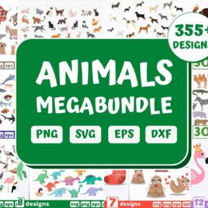 355+ Huge Animals Mega Bundle, Dogs bundle, Forest animals bundle, Dinosaurs bundle