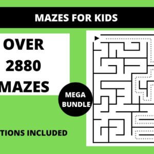 2880+ Mazes for Kids Ultimate Bundle, Very Easy Mazes, Easy Mazes, Color Unicorn Shape Mazes