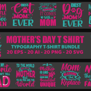 Mother’s Day Typography T-shirt Bundle